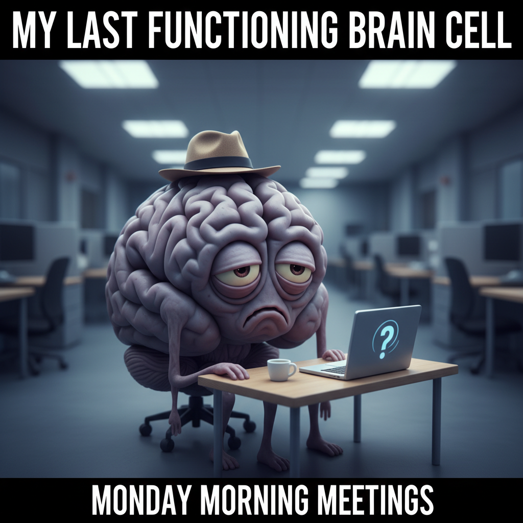 My brain cells on Monday morning trying to remember what a 'job' is