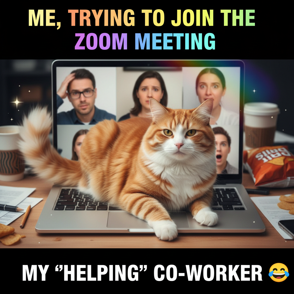 My cat just walked across my keyboard during a client Zoom. He got promoted. #ZoomLife