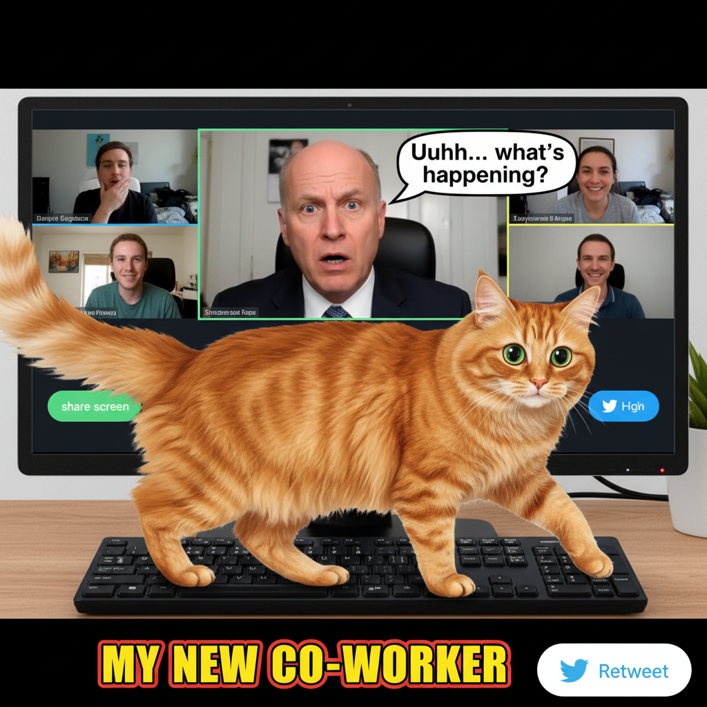 My cat just walked across my keyboard during a Zoom meeting. My boss thinks I'm a furry now.