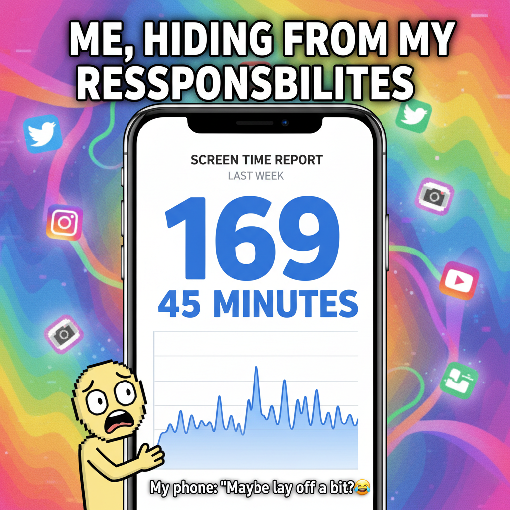 My screen time report is basically a horror movie. Send help (and memes).