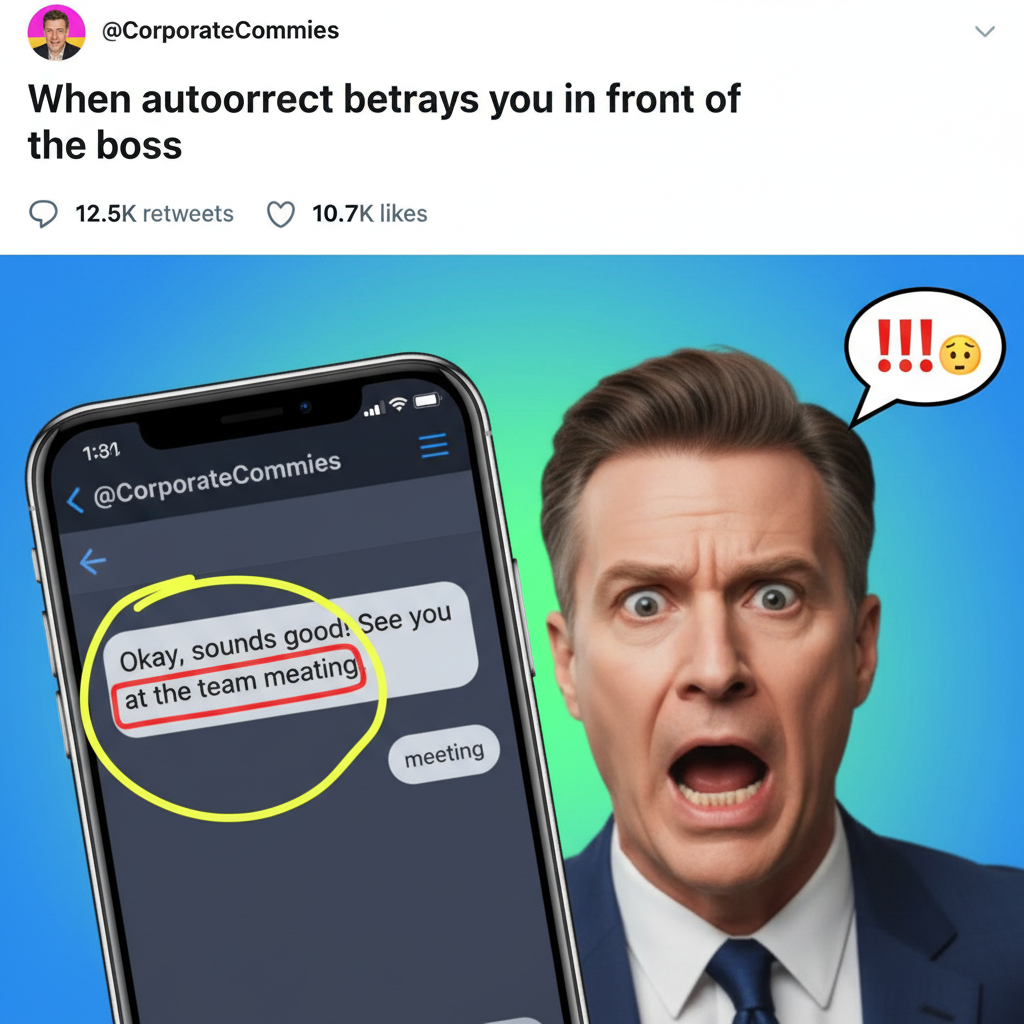My phone just autocorrected 'meeting' to 'meating'. Boss thinks I'm a cannibal. Send help.