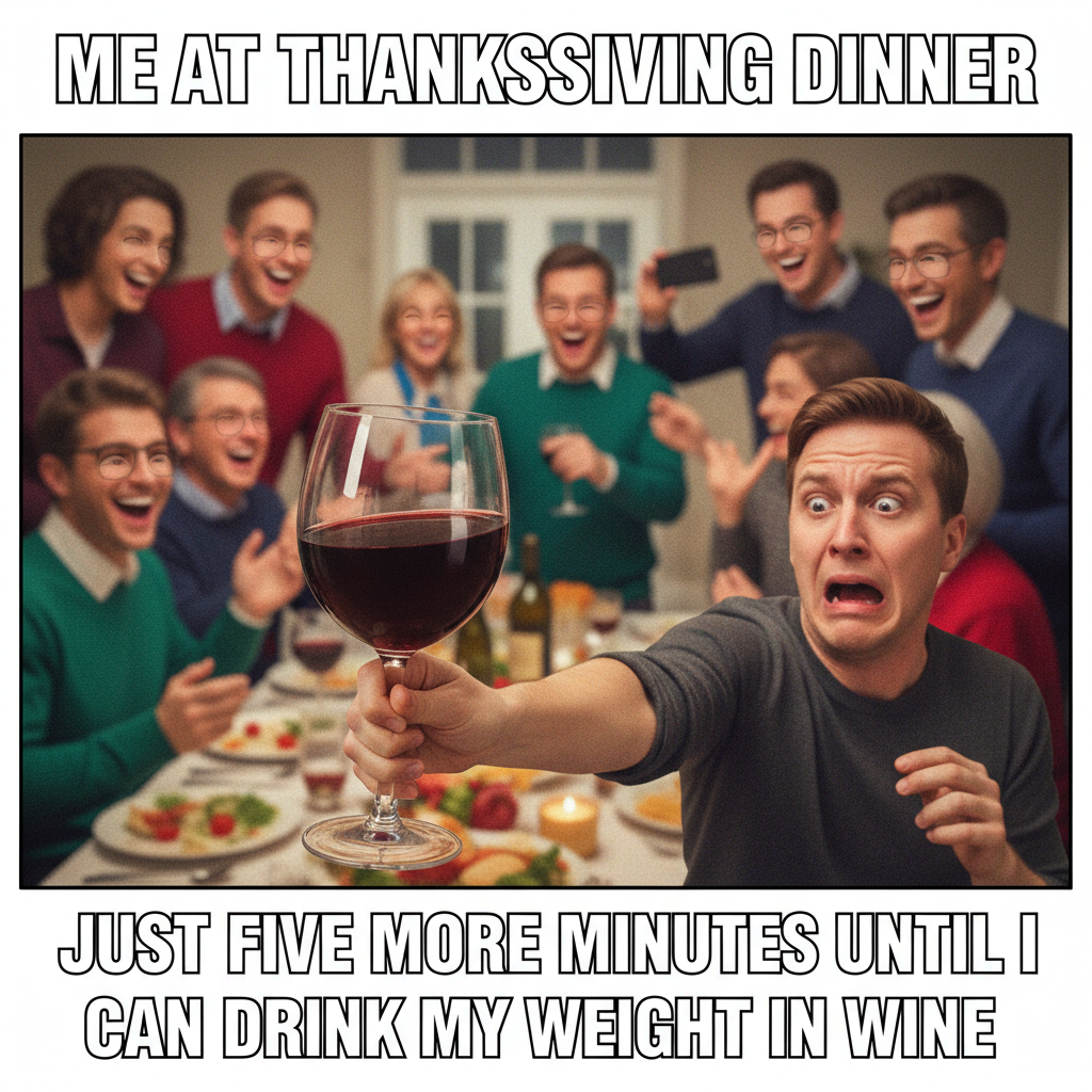 Aunt Carol just asked if I'm 'still single' for the 5th time. Pass the wine, please.