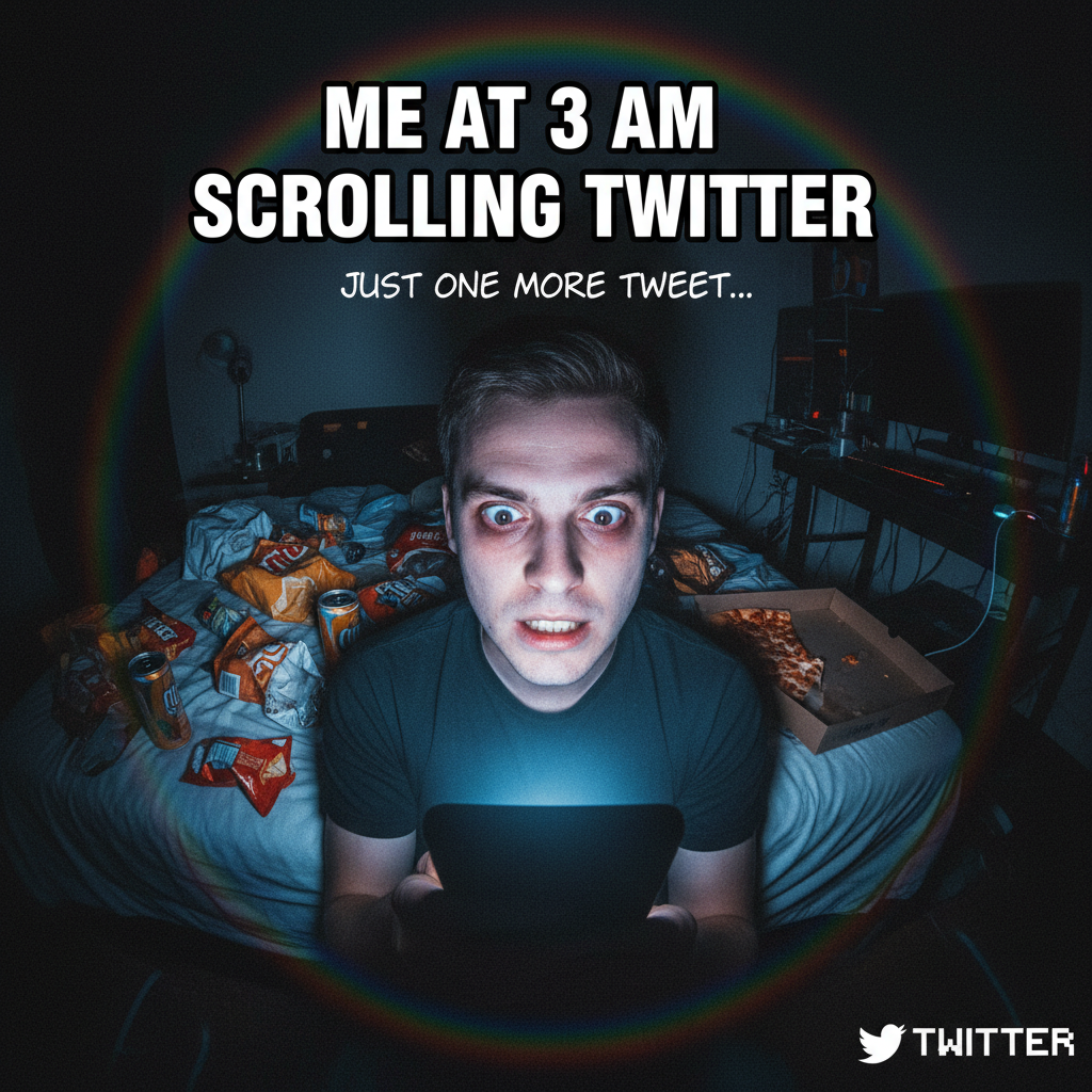 Me: 'Just five more minutes on TikTok.' *5 hours later* My brain: 'Did you even blink?'