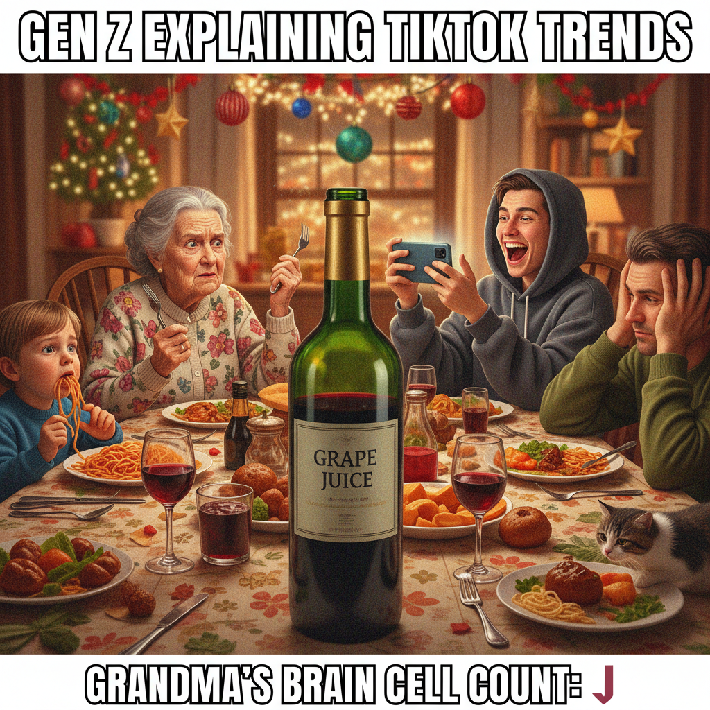 Grandma just asked if my 'internet friends' are coming to Christmas dinner. Send wine.