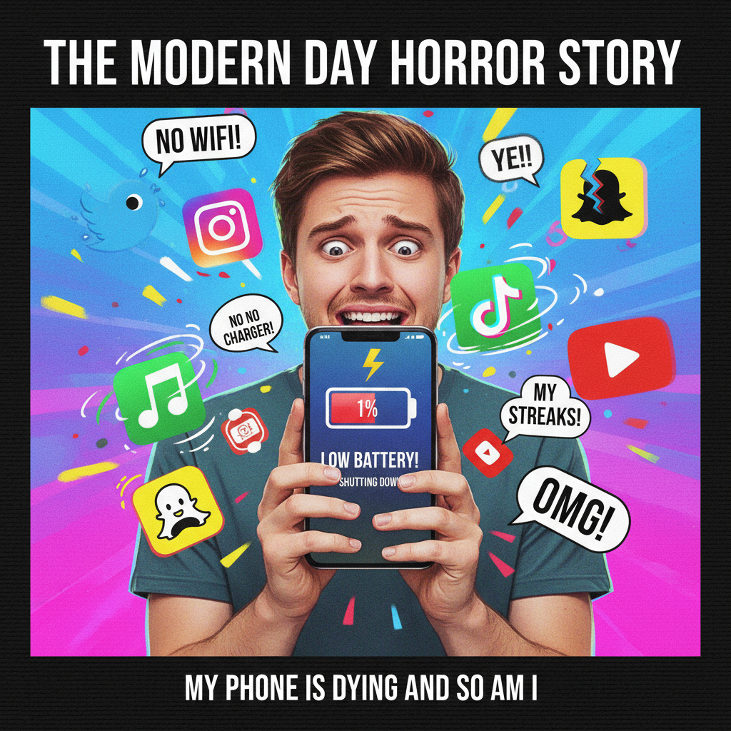 My phone battery is at 10%. My anxiety is at 100%. Social media addiction is real, folks.