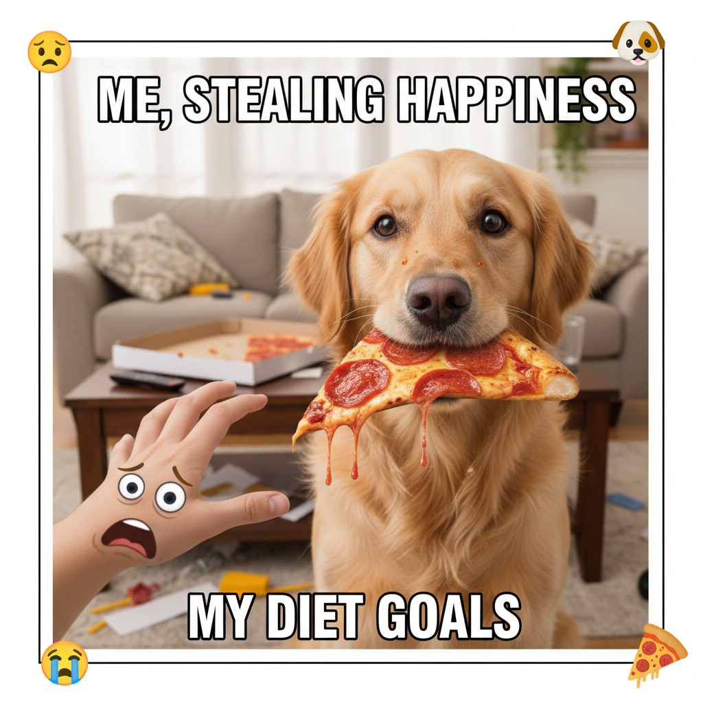 My dog just stole my last slice of pizza. I'm filing a police report.