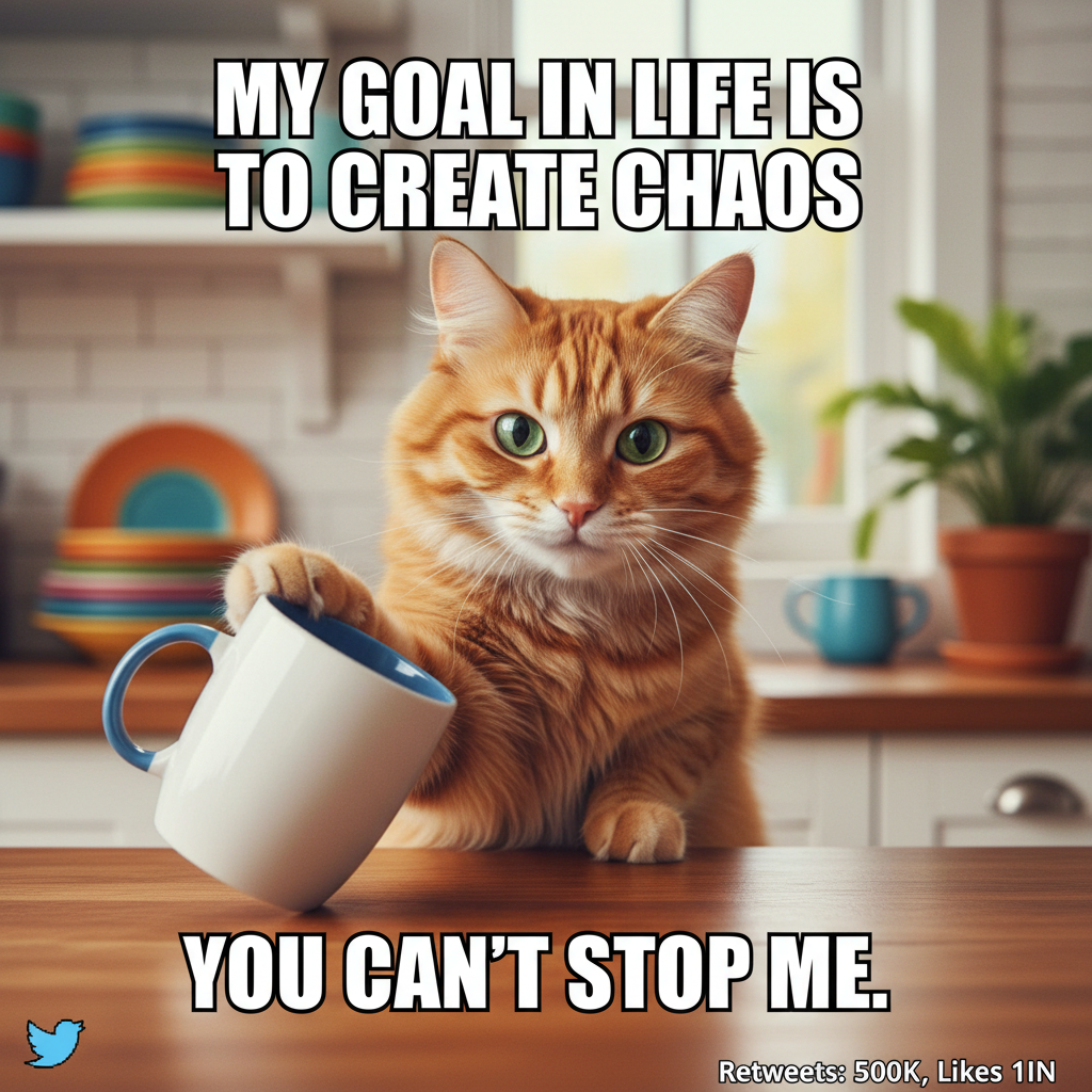 My cat just stared into my soul while slowly pushing my coffee off the counter. Respect.