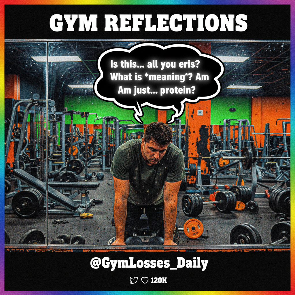 My gym routine: 10 mins working out, 50 mins questioning all my life choices in the mirror.