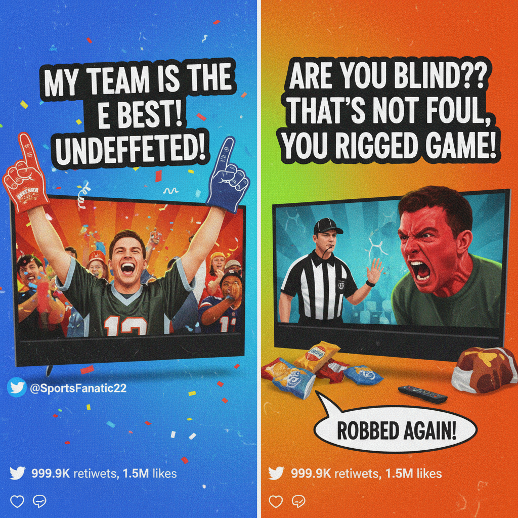 My team won, so I'm the greatest fan ever. My team lost, so the refs are blind and the league is rigged.