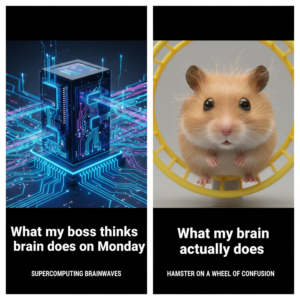 My brain on Monday morning vs. what my boss expects