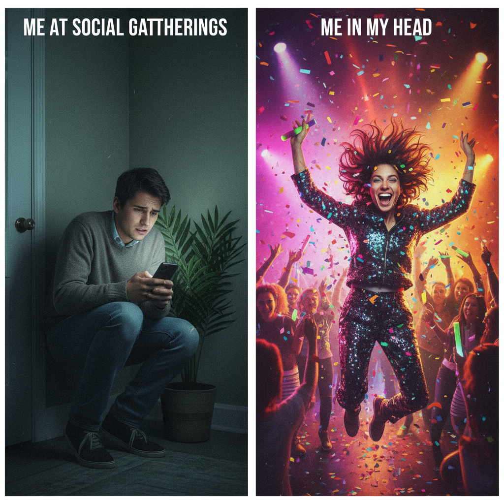 Introvert at a party vs. Extrovert at a party. We are not the same.