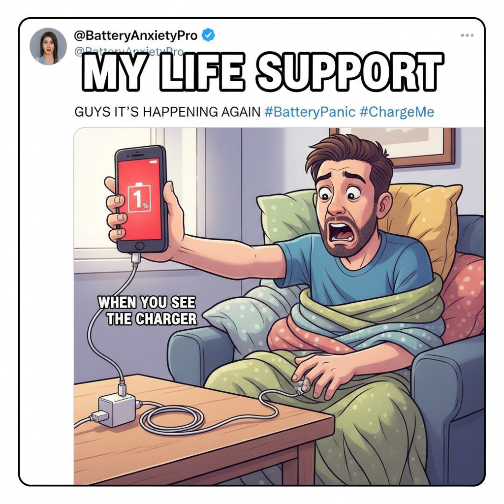 My phone battery percentage is my emotional stability percentage.