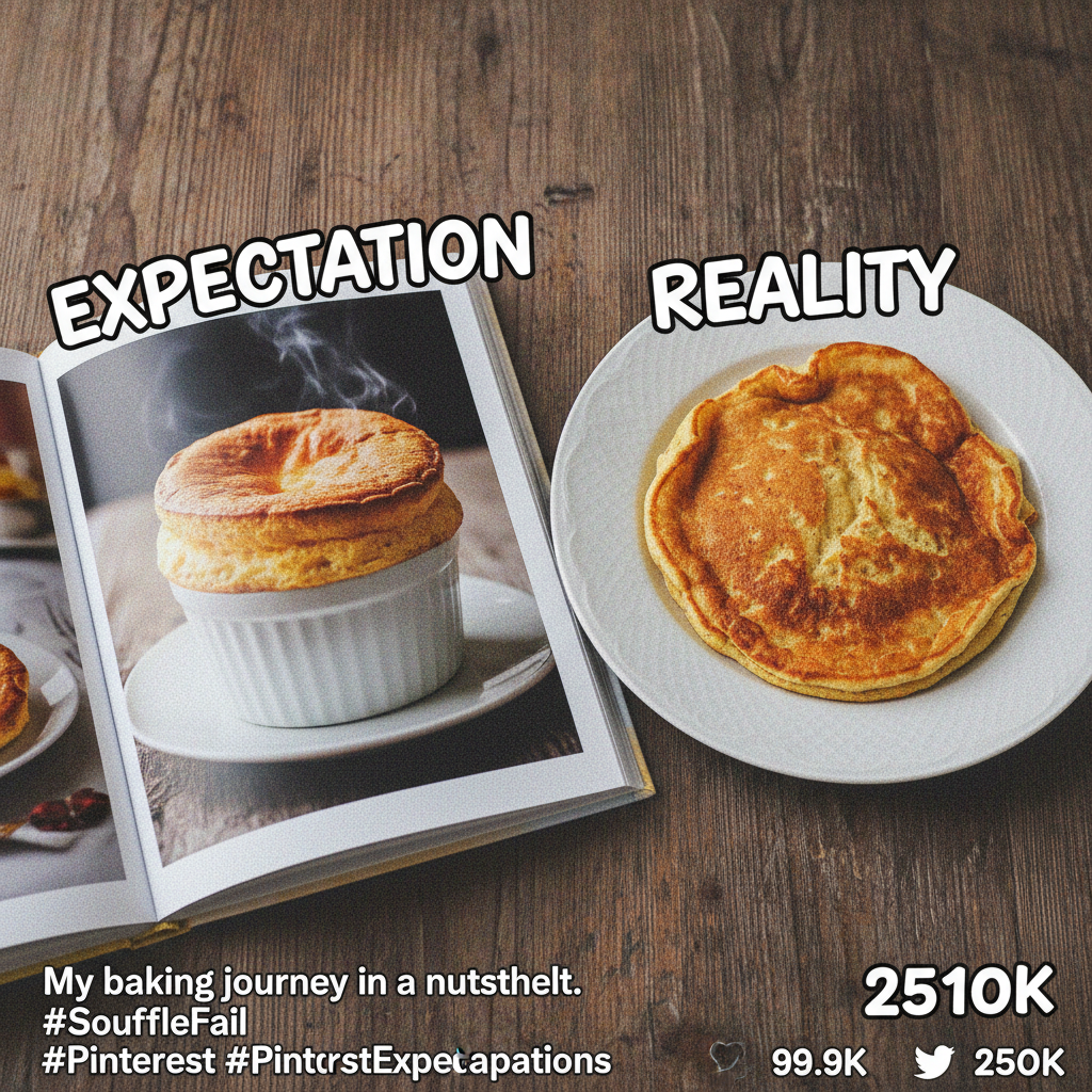 Tried to make a soufflé. Ended up with a delicious, but very flat, omelet. Still counts, right?