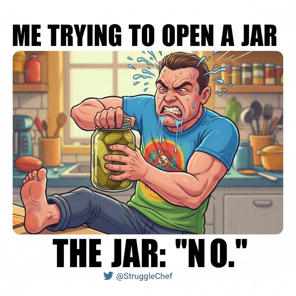 Just spent 30 mins trying to open a jar. Adulting is a scam.