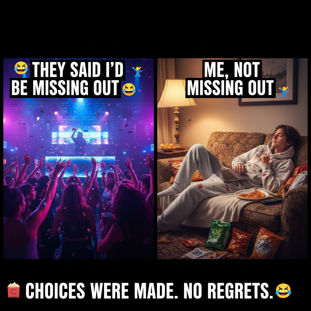 Friday night plans: clubbing. Friday night reality: debating if I should get up for another snack.