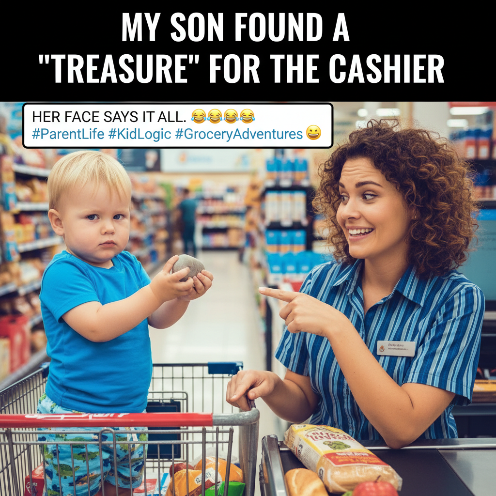 My toddler just tried to pay for groceries with a rock. I'm not sure if I should be proud or concerned.