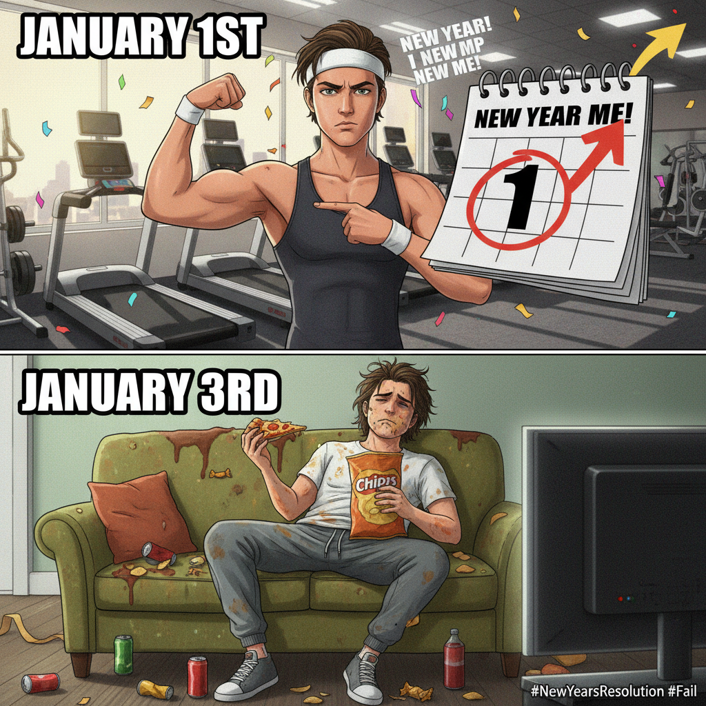 My New Year's resolution lasted 3 days. Guess I'm just built different. #2024Goals