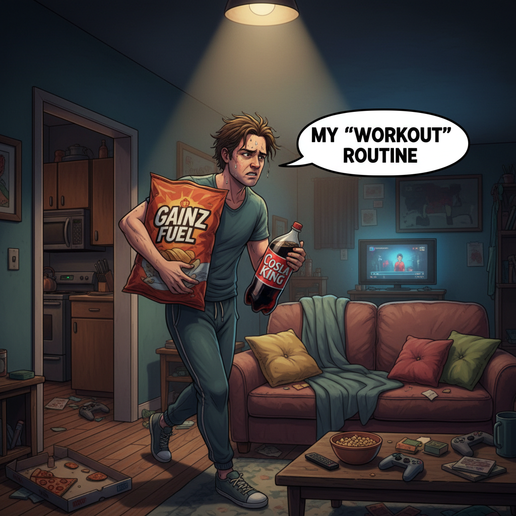My 'fitness journey' is mostly just carrying snacks from the kitchen to the couch.