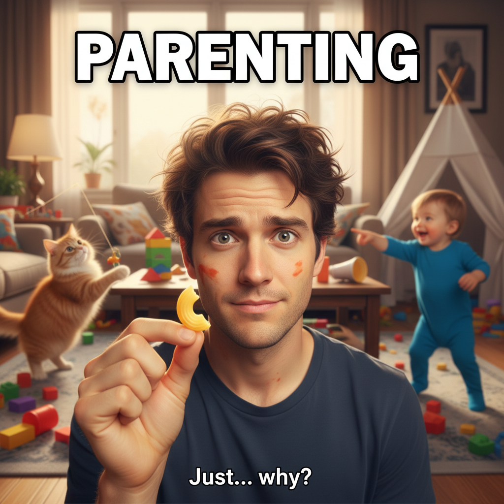 My toddler just explained quantum physics using a macaroni noodle and a cat. I'm scared.