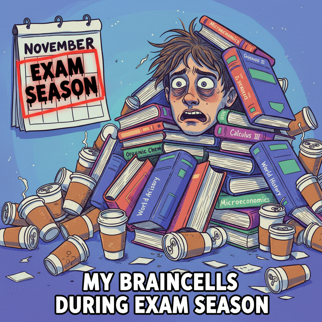Exam season is just 3 months of coffee and existential dread.