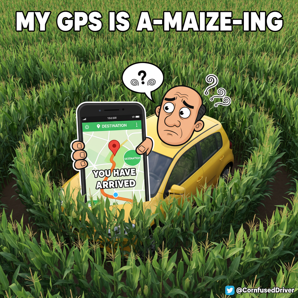 Got lost in a corn maze for 2 hours. The GPS said 'You have arrived.' No, Siri, I have not.