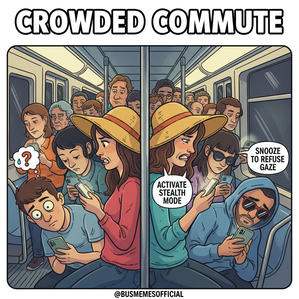Public transport is just a social experiment on how long people can avoid eye contact.