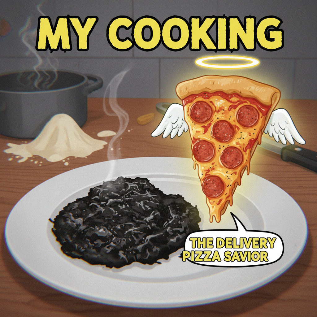 My 'gourmet' dinner turned into a charcoal briquette. Send pizza. #CookingFail