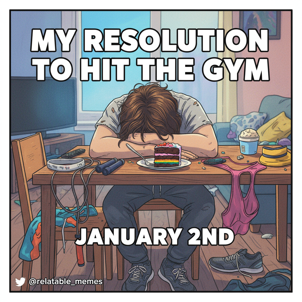 Day 3 of my New Year's resolution: I'm already eating cake for breakfast. Send help.