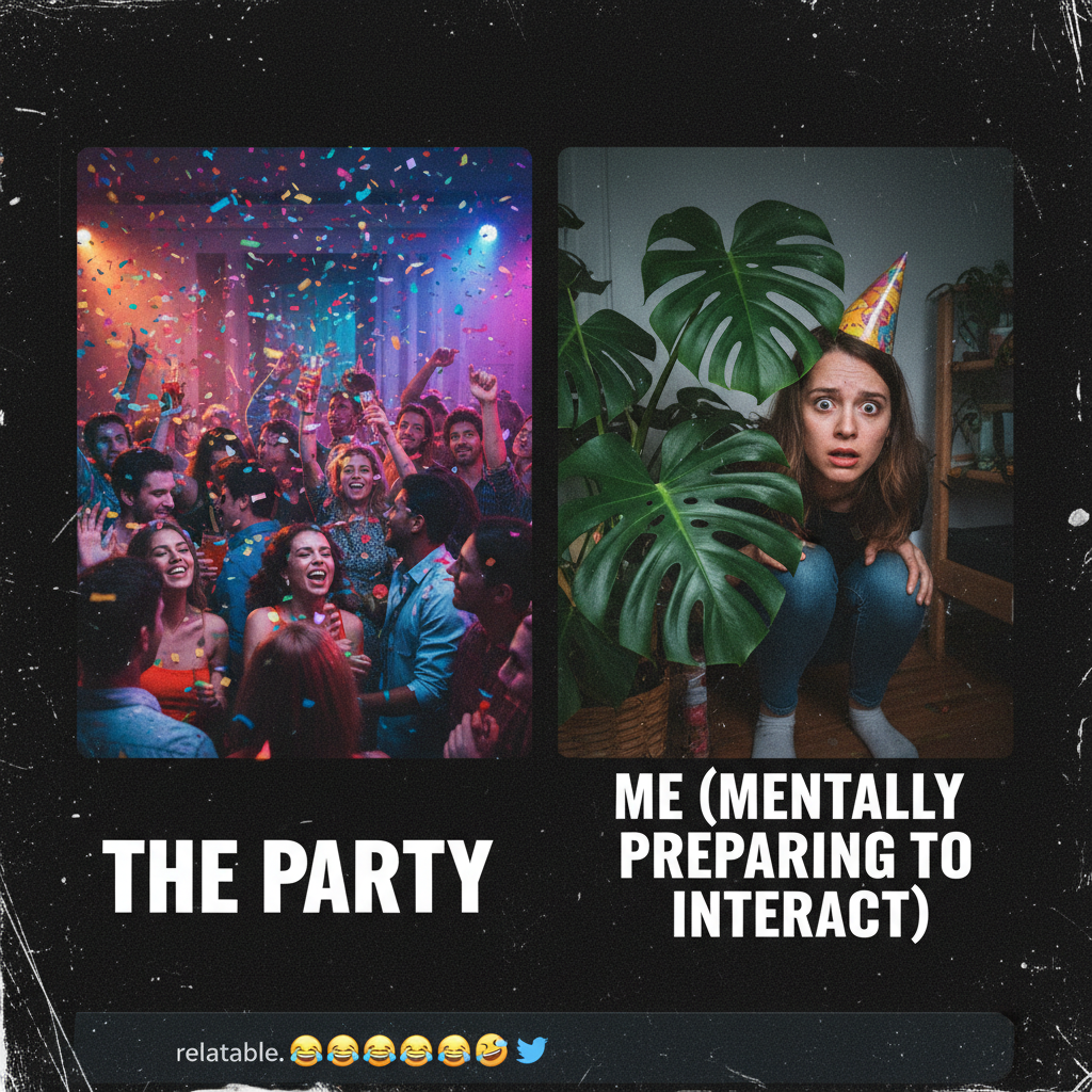When the extrovert drags the introvert to a party. Send SOS. #IntrovertProblems