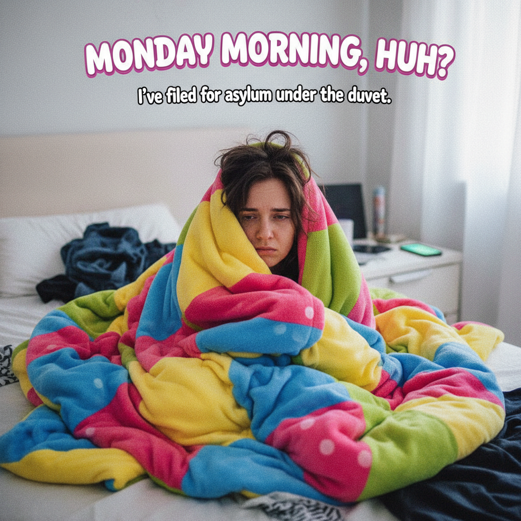 Monday morning mood: My bed is a black hole and I'm its willing prisoner.