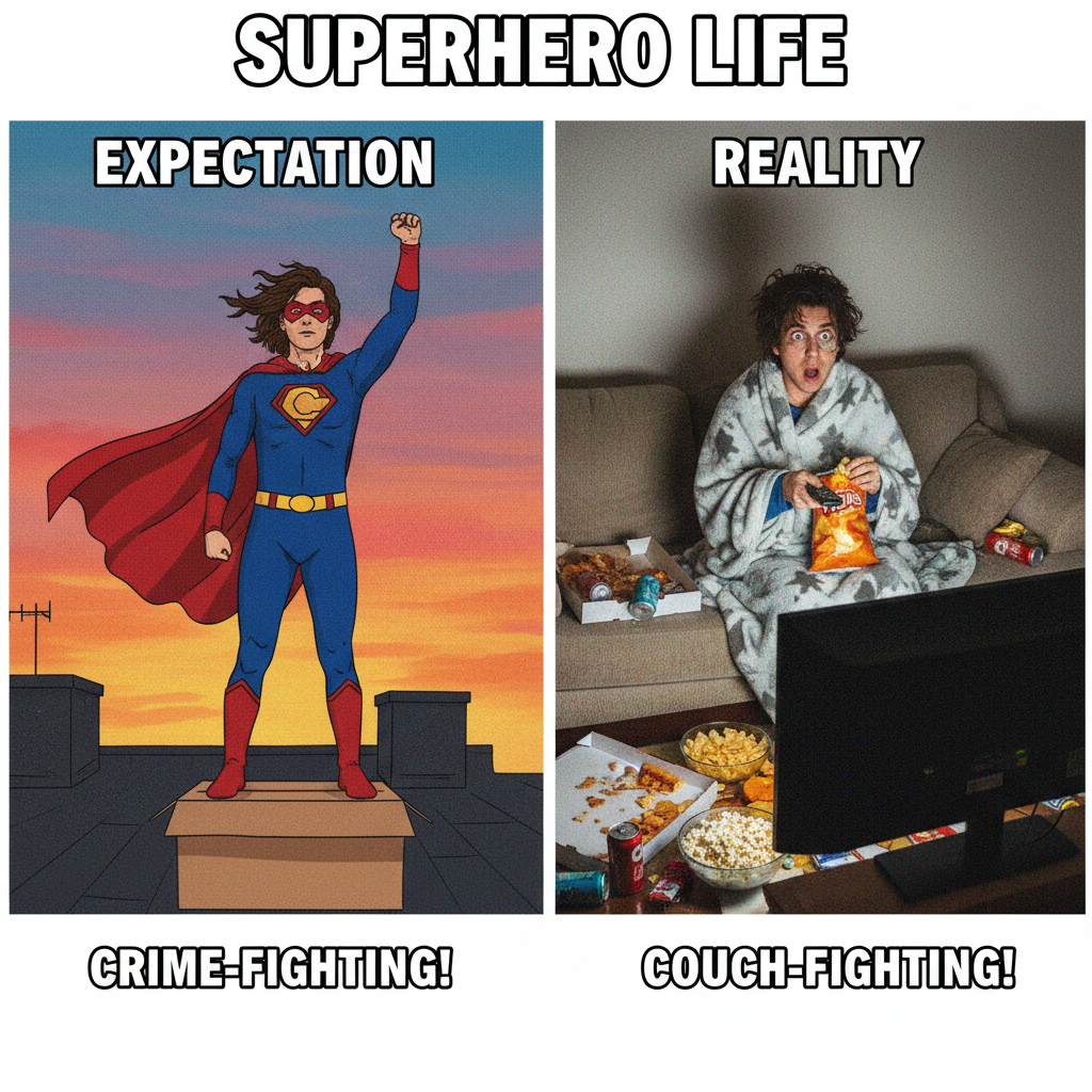 My Friday night plans: World domination. My Friday night reality: Dominated by my couch.