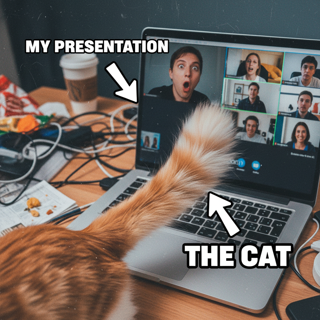 My cat just walked across my keyboard mid-Zoom. Promotion revoked.