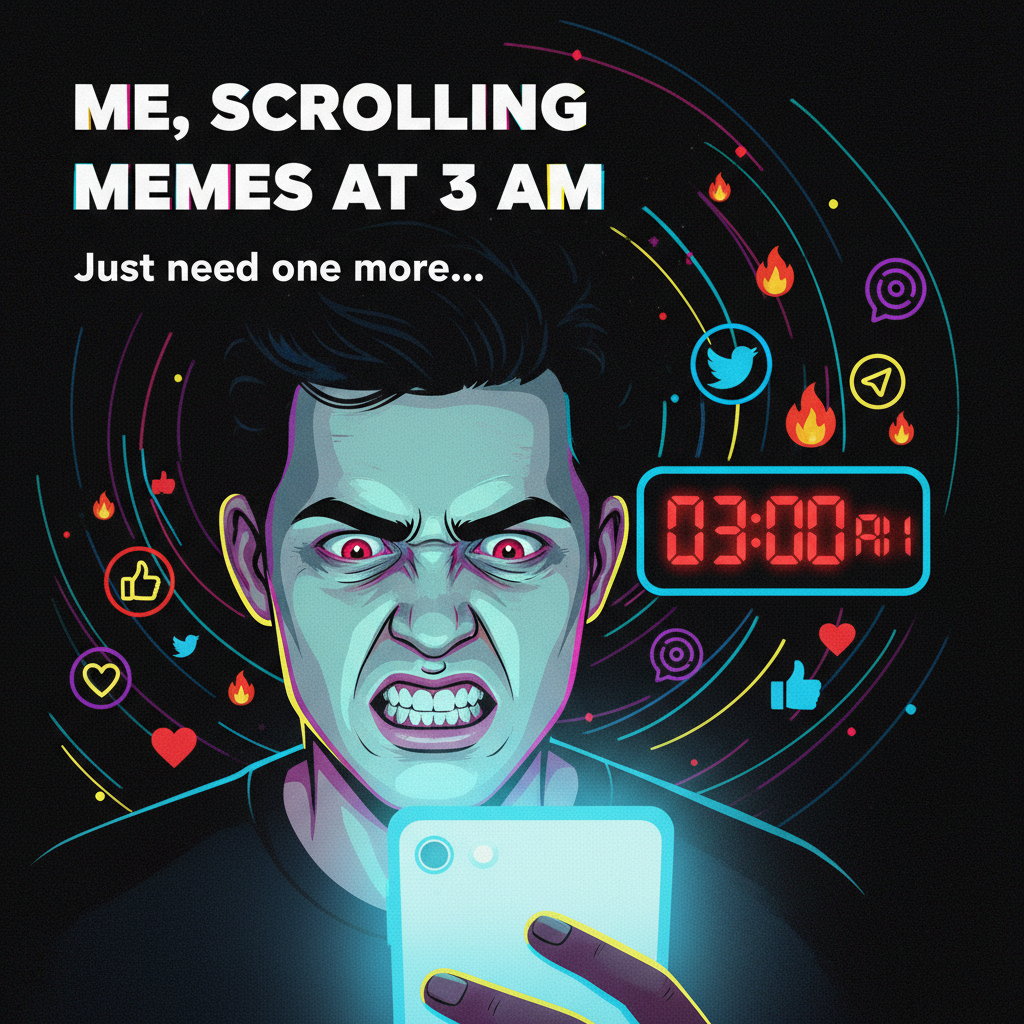 Me trying to explain why I need to scroll for 'just 5 more minutes' at 3 AM.