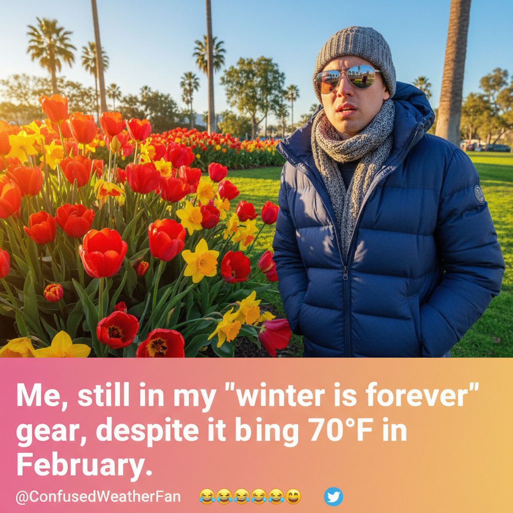 It's 75°F in winter. My seasonal depression is confused. Global warming, you wild.