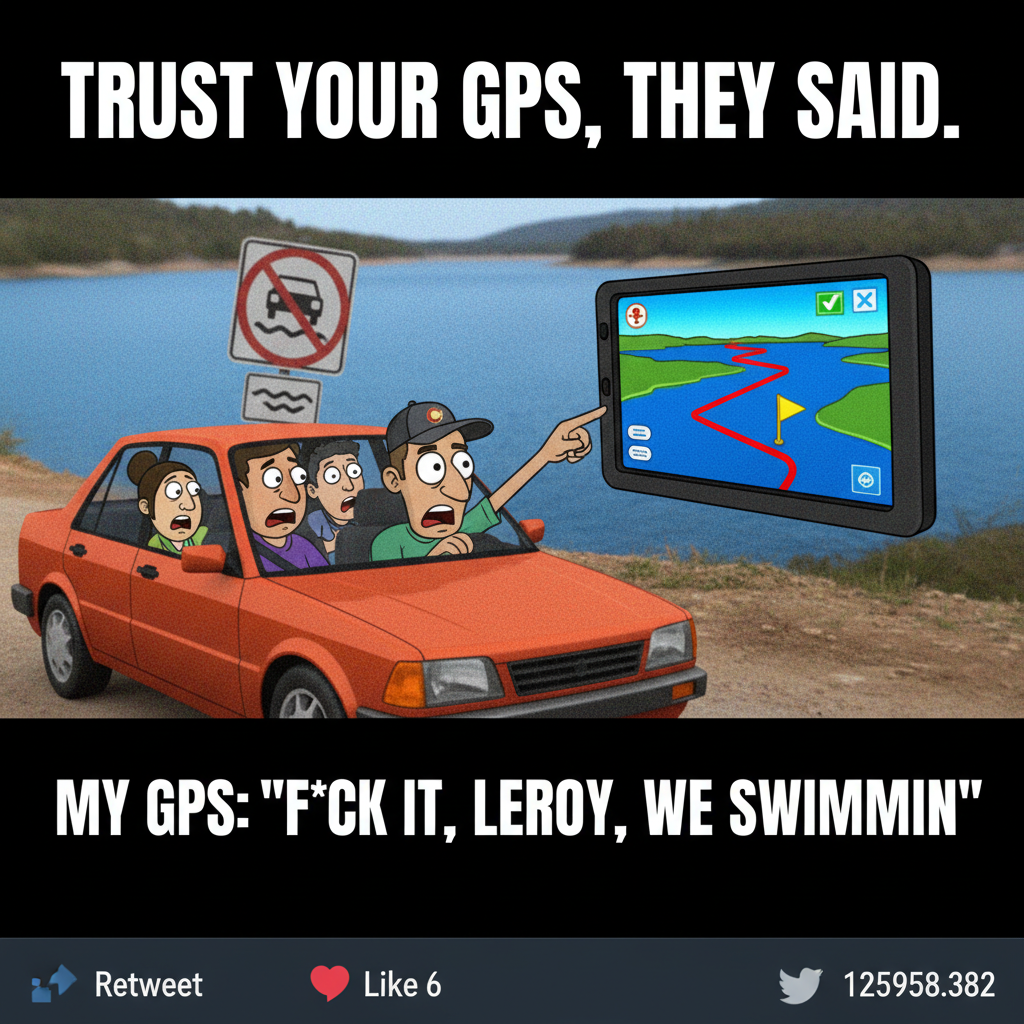 GPS told us to turn left into a lake. We almost did. 10/10 would not recommend.