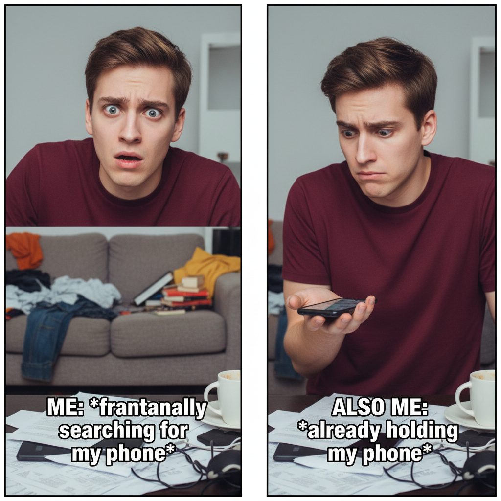 My brain trying to remember where I put my phone while holding it