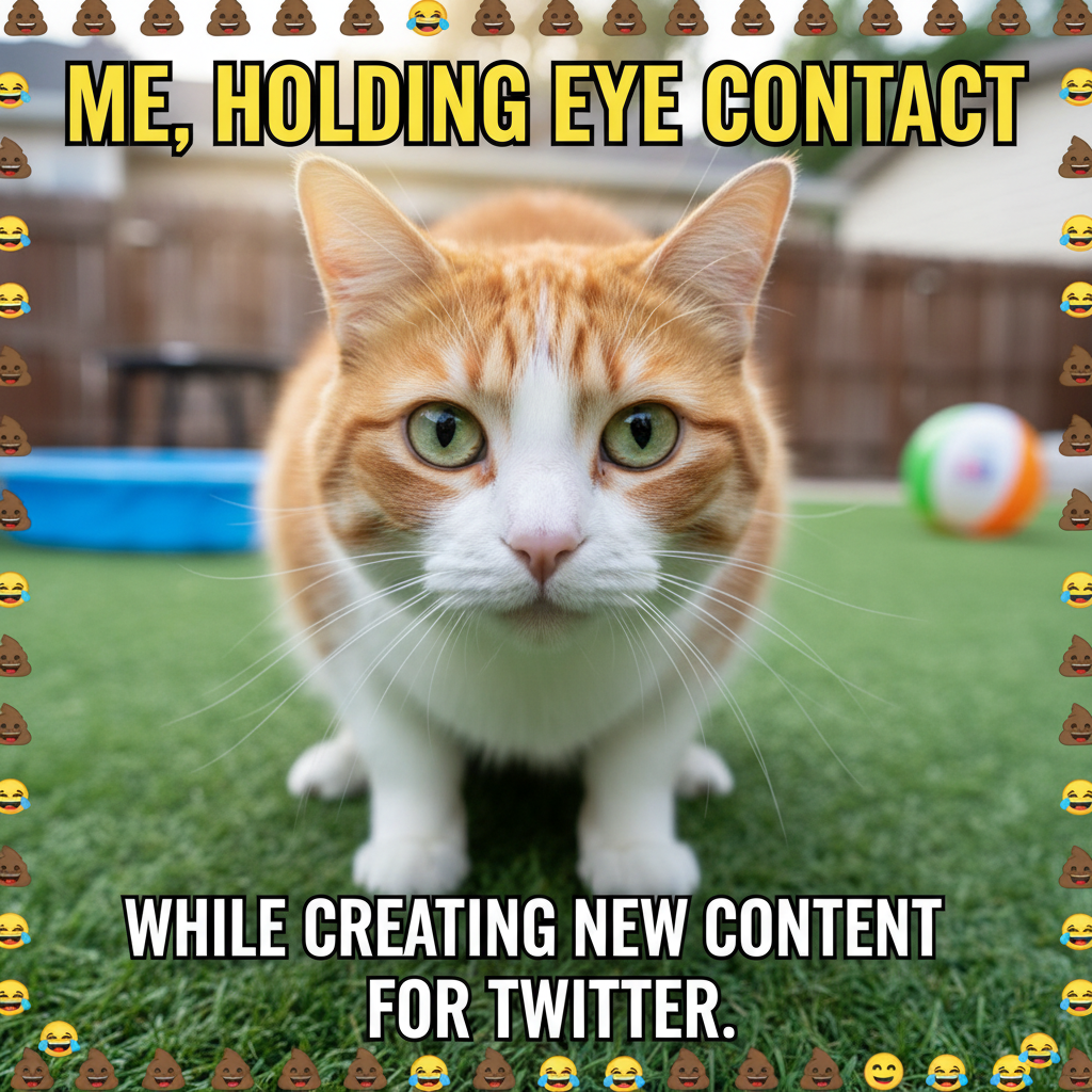 My pet just stared into my soul while pooping. The audacity.