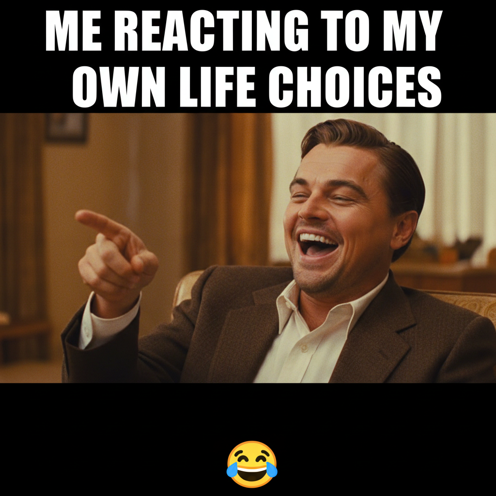 Me reacting to my own life choices, via Leo DiCaprio meme.