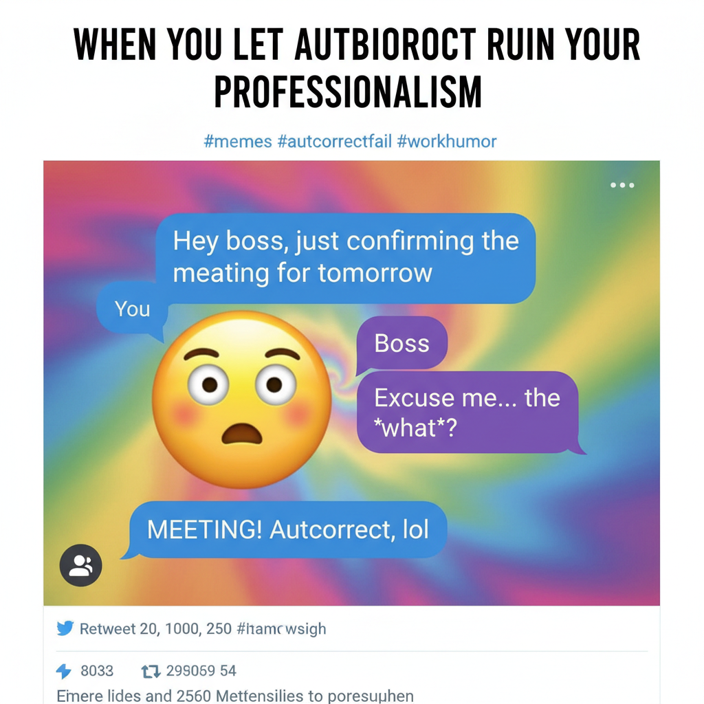 Autocorrect just changed 'meeting' to 'meating'. My boss is confused.