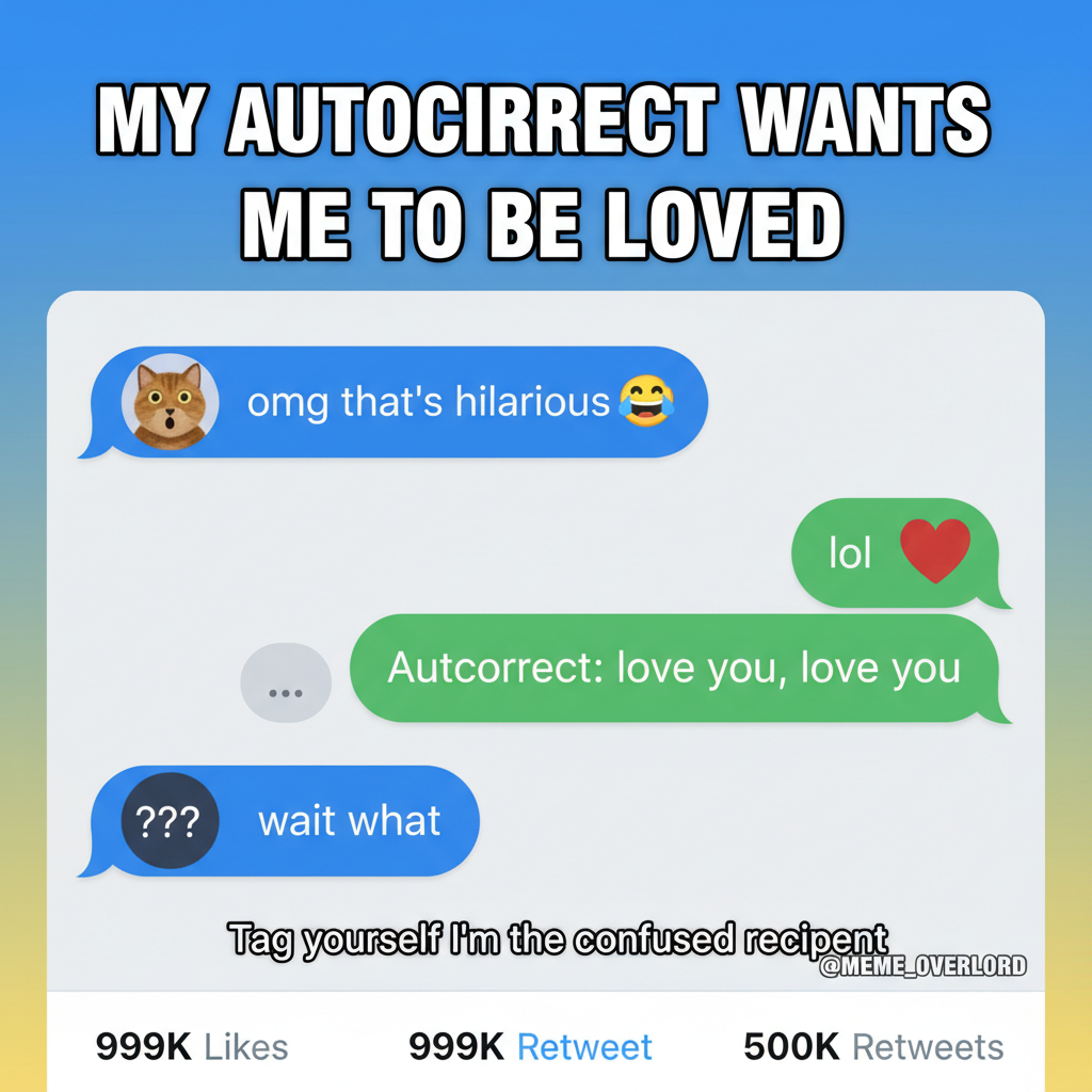 My phone just autocorrected 'lol' to 'love you, love you'. Send help.