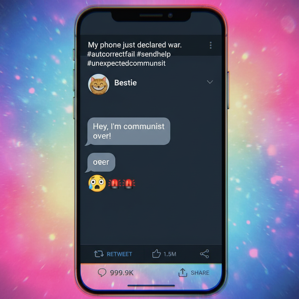 Autocorrect changed 'I'm coming' to 'I'm communist' in my work email. Send help.