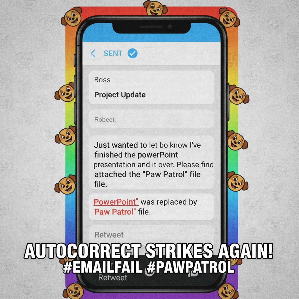 My phone autocorrected 'ducking' to 'f***ing' in an email to my boss. I'm unemployed now. #TechFail