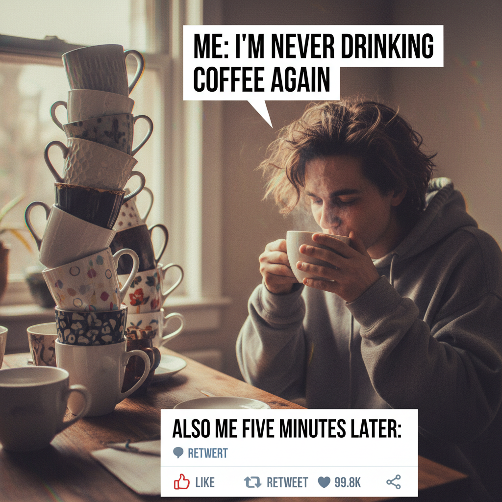 My blood type is coffee. My personality type is 'don't talk to me before my second cup'.