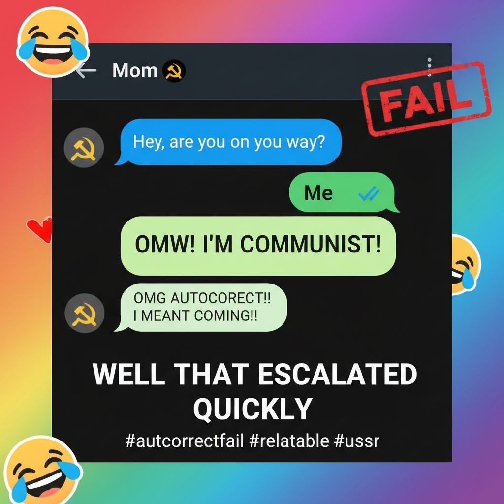 My phone autocorrected 'I'm coming' to 'I'm communist.' Send help.