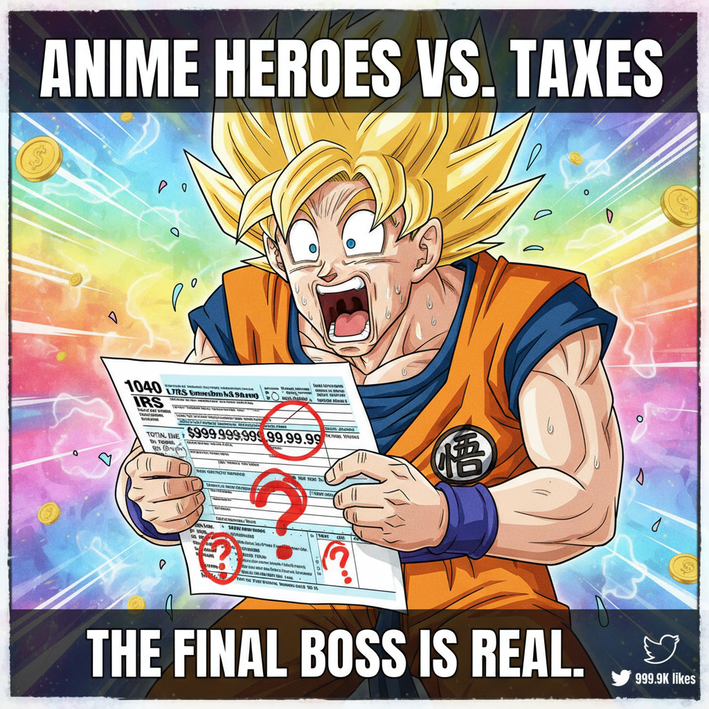 When the anime protagonist finds out about taxes. The ultimate villain.