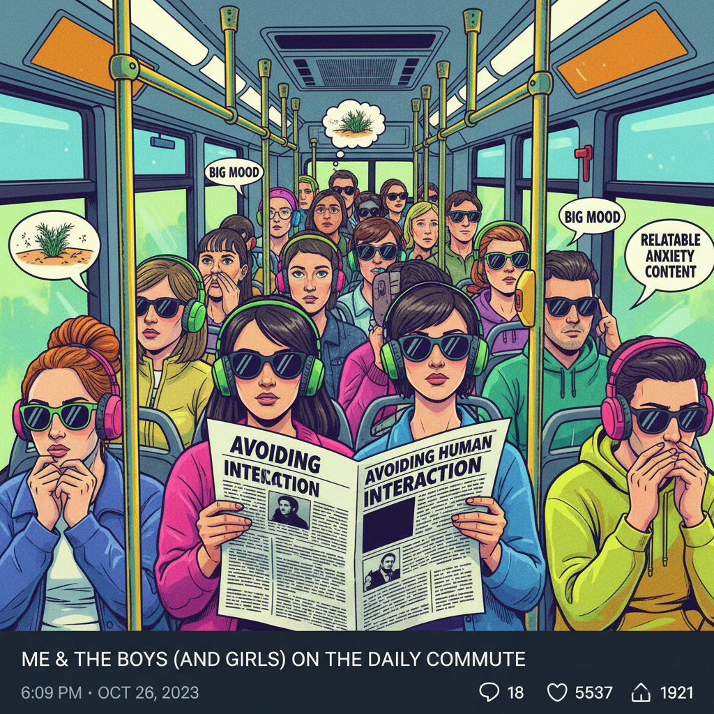 Public transport is just a social experiment on how long people can avoid eye contact.