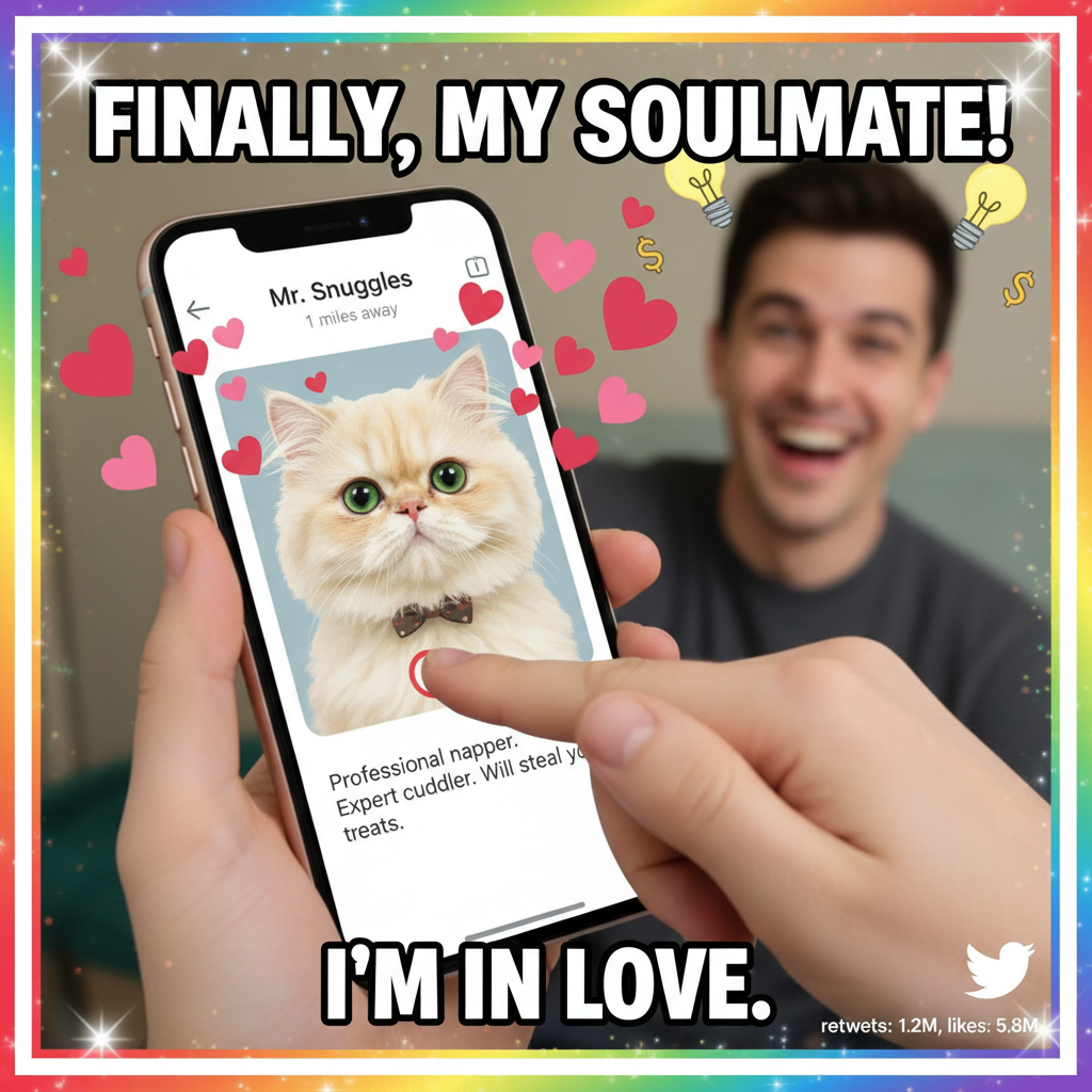 Matched with someone who only posts pics with their cat. I'm in love. With the cat.