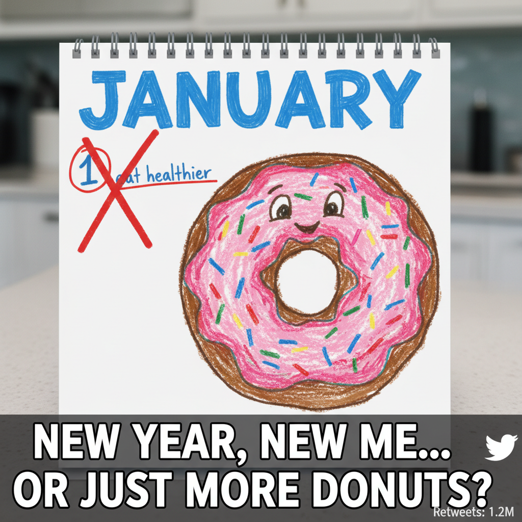 My New Year's resolution to 'eat healthier' lasted until brunch on Jan 1st. Nailed it.