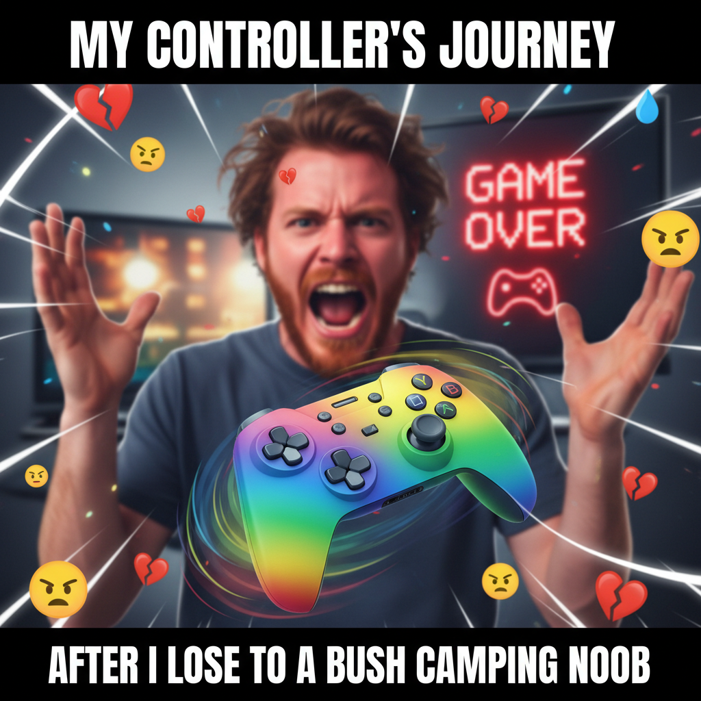 My controller just flew across the room. It wasn't my fault, the game cheated! #GamingRage