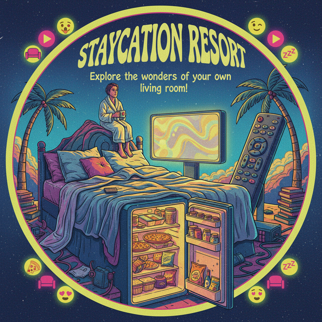 My 'vacation' itinerary: From bed to fridge, then back to bed. Five stars, would recommend.